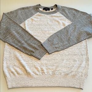 Vince Two-Tone Gray Crewneck Sweater